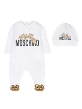 Moschino Kids пижама с узором Teddy Bear, белый