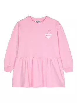 Moschino Kids платье из джерси с логотипом, розовый
