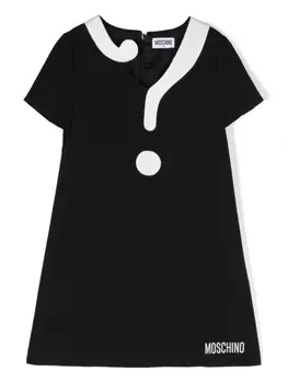 Moschino Kids платье мини Question Mark, черный
