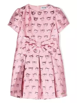 Moschino Kids платье с короткими рукавами и принтом, розовый