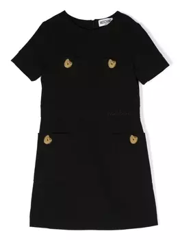 Moschino Kids платье с короткими рукавами, черный