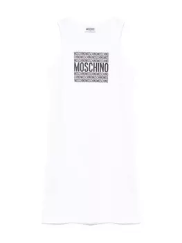 Moschino Kids платье с логотипом, белый