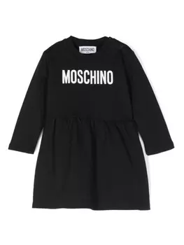 Moschino Kids платье с логотипом, черный