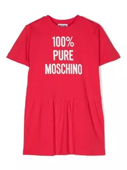 Moschino Kids платье с логотипом, красный