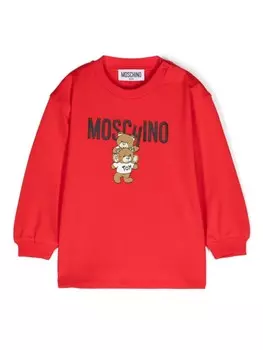 Moschino Kids платье с логотипом, красный