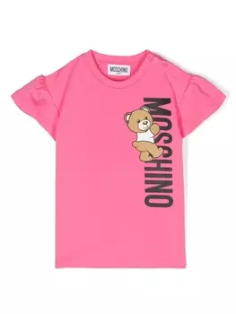 Moschino Kids платье с логотипом, розовый