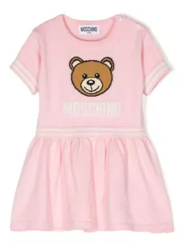 Moschino Kids платье с мотивом «Медвежонок Тедди», розовый