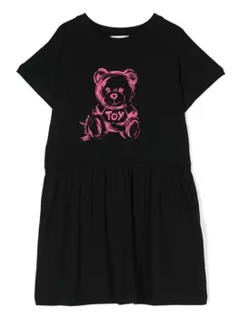Moschino Kids платье с принтом Teddy Bear, черный