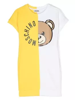 Moschino Kids платье с принтом Teddy Bear, желтый