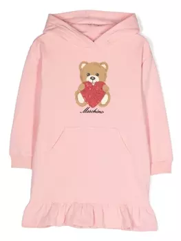 Moschino Kids платье с принтом Teddy Bear, розовый