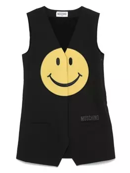 Moschino Kids платье смайлик, черный