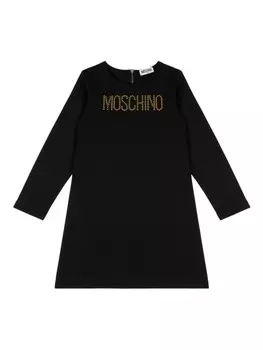 Moschino Kids платье со стразами, черный