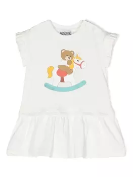 Moschino Kids платье Teddy Bear, белый