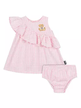 Moschino Kids платье в клетку, розовый