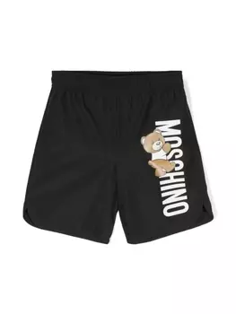 Moschino Kids плавки-шорты с логотипом, черный