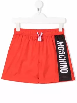 Moschino Kids плавки-шорты с логотипом, красный