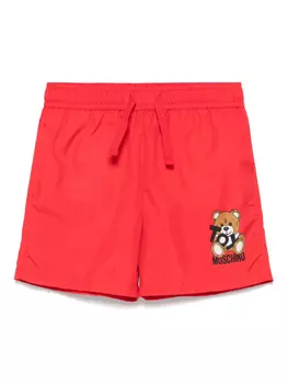 Moschino Kids плавки-шорты с нашивкой Teddy Bear, красный