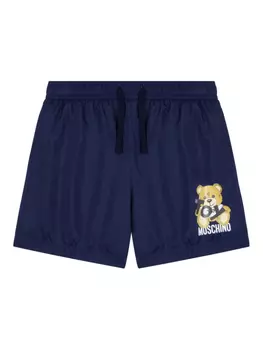 Moschino Kids плавки-шорты с принтом Teddy Bear, синий