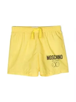 Moschino Kids плавки-шорты Smiley с логотипом, желтый