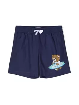 Moschino Kids плавки-шорты Teddy Bear, синий