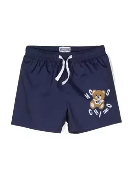 Moschino Kids плавки-шорты Teddy Bear, синий