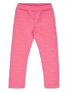 Moschino Kids прямые брюки с логотипом, розовый