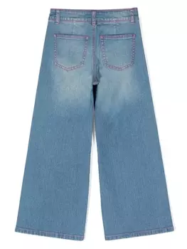 Moschino Kids прямые джинсы с логотипом, синий