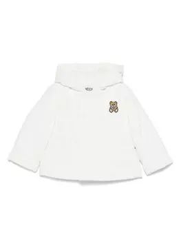 Moschino Kids пуховик с нашивкой Teddy Bear, белый