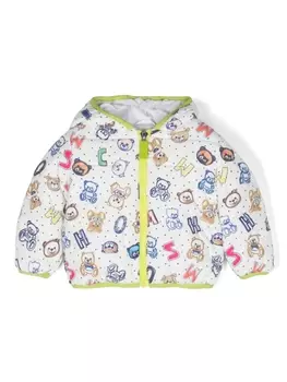 Moschino Kids пуховик Teddy Bear с капюшоном, белый