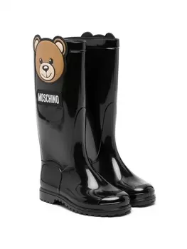 Moschino Kids резиновые сапоги с нашивкой Teddy Bear, черный