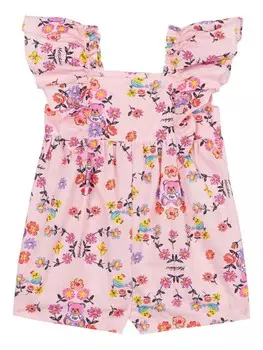Moschino Kids ромпер с цветочным принтом, розовый