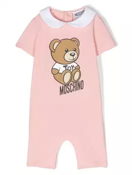 Moschino Kids ромпер с логотипом, розовый