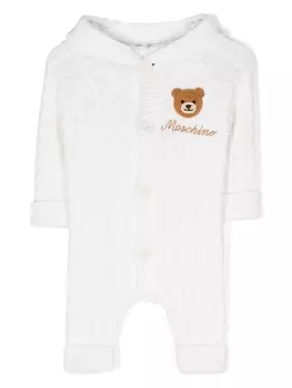 Moschino Kids ромпер с нашивкой Teddy Bear, белый