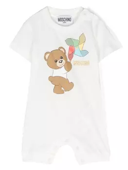 Moschino Kids ромпер с принтом, белый