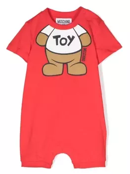 Moschino Kids ромпер с принтом Teddy Bear, красный