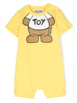Moschino Kids ромпер с принтом Teddy Bear, желтый