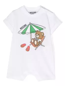 Moschino Kids ромпер Teddy Bear, белый