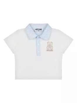 Moschino Kids рубашка поло Teddy Bear, белый