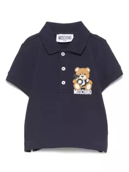 Moschino Kids рубашка поло Teddy Bear, синий