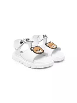 Moschino Kids сандалии с аппликацией Teddy Bear, белый