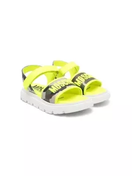 Moschino Kids сандалии с камуфляжным принтом, зеленый