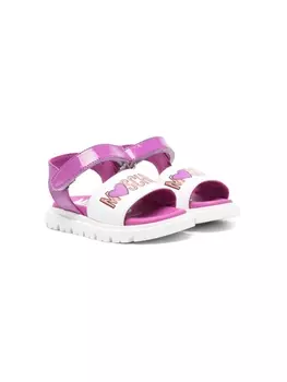 Moschino Kids сандалии с логотипом, белый