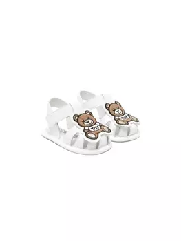 Moschino Kids сандалии с нашивкой Teddy Bear, белый