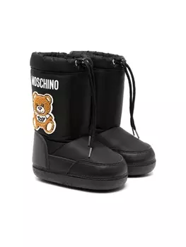 Moschino Kids сапоги с нашивкой Teddy Bear, черный