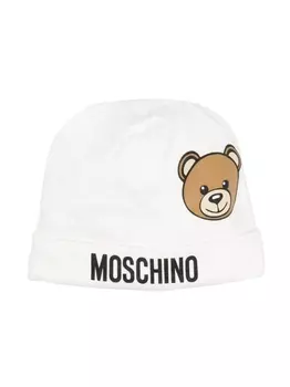 Moschino Kids шапка бини Teddy Bear, белый