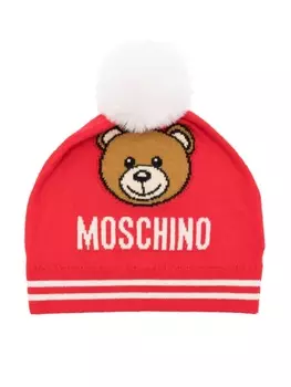 Moschino Kids шапка бини Teddy Bear, красный