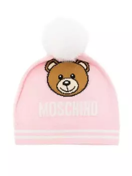 Moschino Kids шапка бини Teddy Bear, розовый