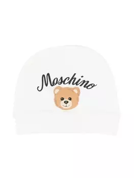 Moschino Kids шапка бини Teddy Bear с логотипом, белый