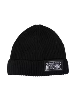 Moschino Kids шапка с логотипом, черный