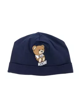 Moschino Kids шапка с принтом Teddy Bear, синий
